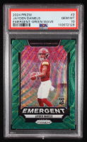 Jayden Daniels 2024 Prizm Emergent Green Wave #2 RC (PSA 10) at PristineAuction.com