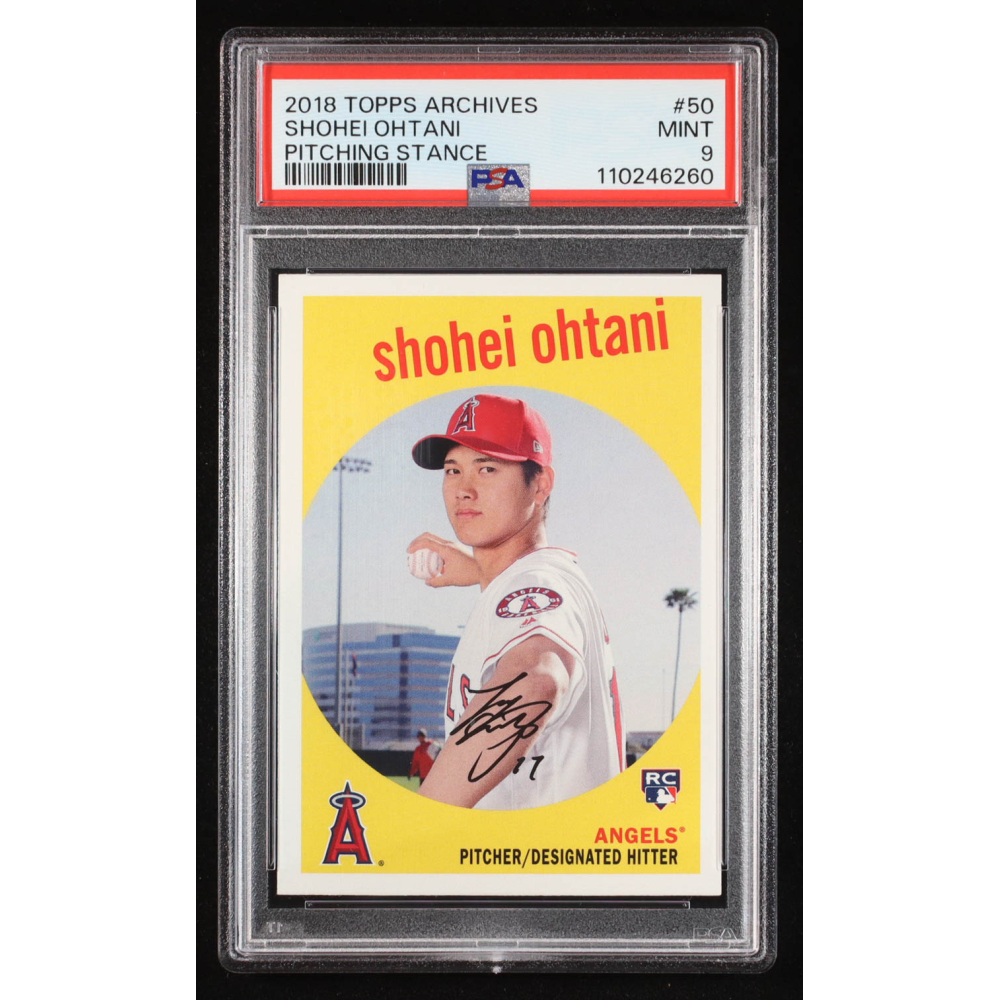 Shohei Ohtani 2018 Topps Archives Pitching Stance #50 RC (PSA 9) at PristineAuction.com