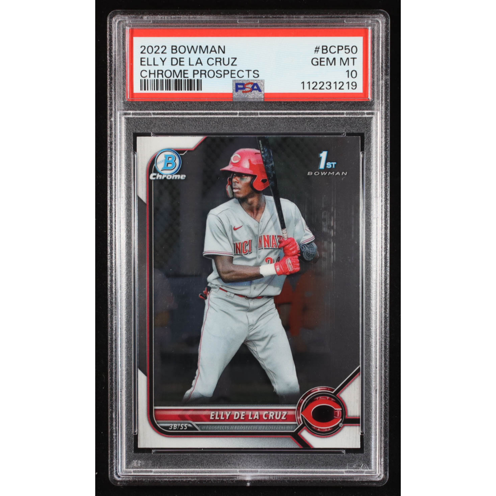 Elly De La Cruz 2022 Bowman Chrome Prospects #BCP50 RC (PSA 10) at PristineAuction.com