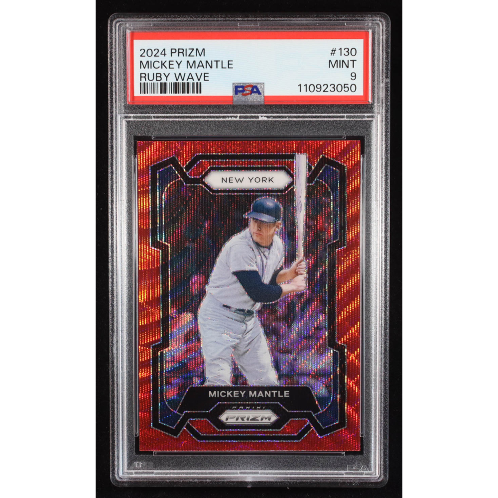 Mickey Mantle 2024 Prizm Ruby Wave #130 (PSA 9) at PristineAuction.com
