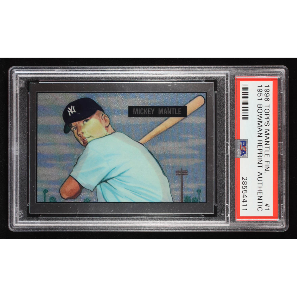 Mickey Mantle 1996 Topps Mantle Finest '51 Bowman Reprint #1 (PSA Authentic) at PristineAuction.com