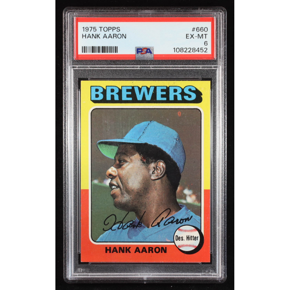 Hank Aaron 1975 Topps #660 (PSA 6) at PristineAuction.com