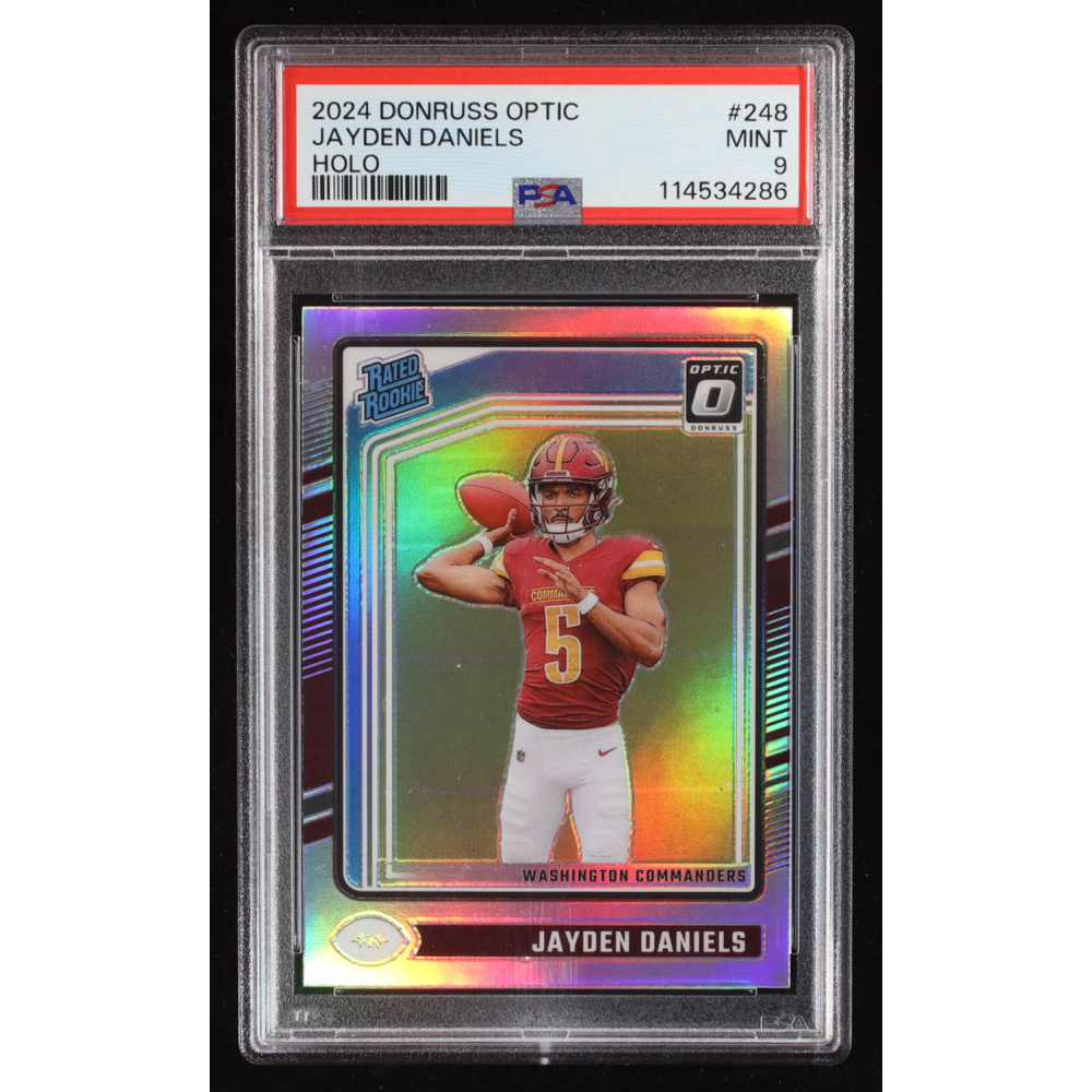 Jayden Daniels 2024 Donruss Optic Holo #248 RC (PSA 9) at PristineAuction.com