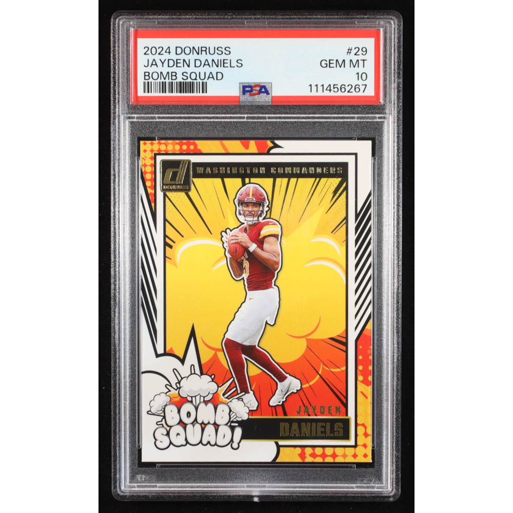 Jayden Daniels 2024 Donruss Bomb Squad #29 RC (PSA 10) at PristineAuction.com