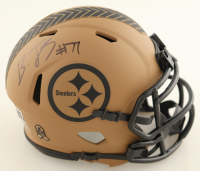 Broderick Jones Signed Steelers Salute To Service Alternate Speed Mini Helmet (TSE) at PristineAuction.com