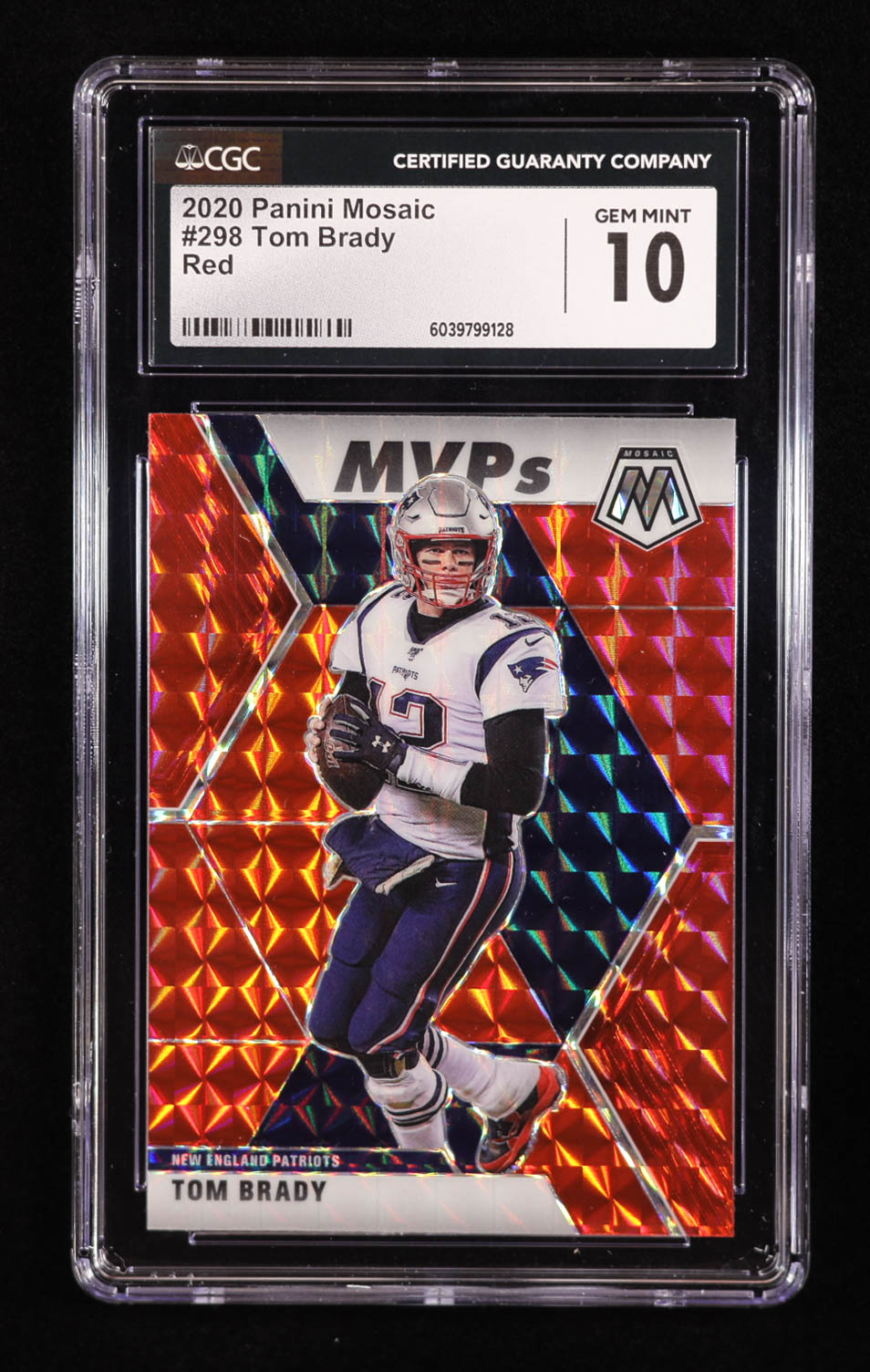 Tom Brady 2020 Panini Mosaic Mosaic Red #298 MVP (CGC 10) at PristineAuction.com Tom Brady 2020 Panini Mosaic Mosaic Red #298 MVP (CGC 10) at PristineAuction.com
