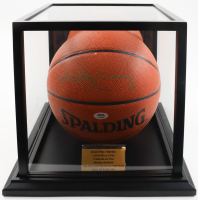 Julius "Dr. J" Erving Signed NBA Official Game Basketball With Display Case & Name Plate (PSA) at PristineAuction.com