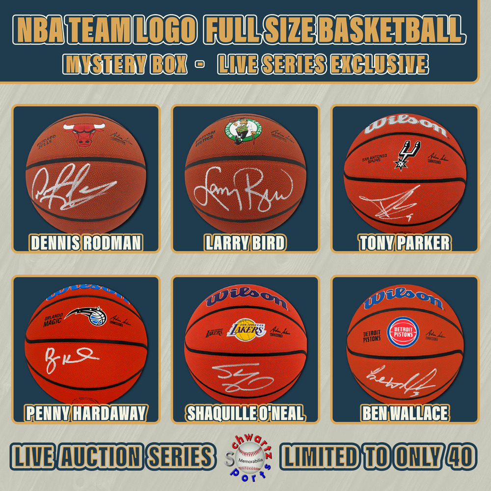 NBA Team Logo Full Size Basketball Signed Mystery Box - (Live Edition) - Series 1 - (Limited to 40) &ndash; Schwartz Sports at PristineAuction.com