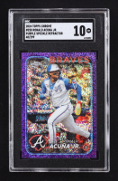Ronald Acuna Jr. 2024 Topps Chrome Purple Speckle Refractors #250 #48/299 (SGC 10) at PristineAuction.com