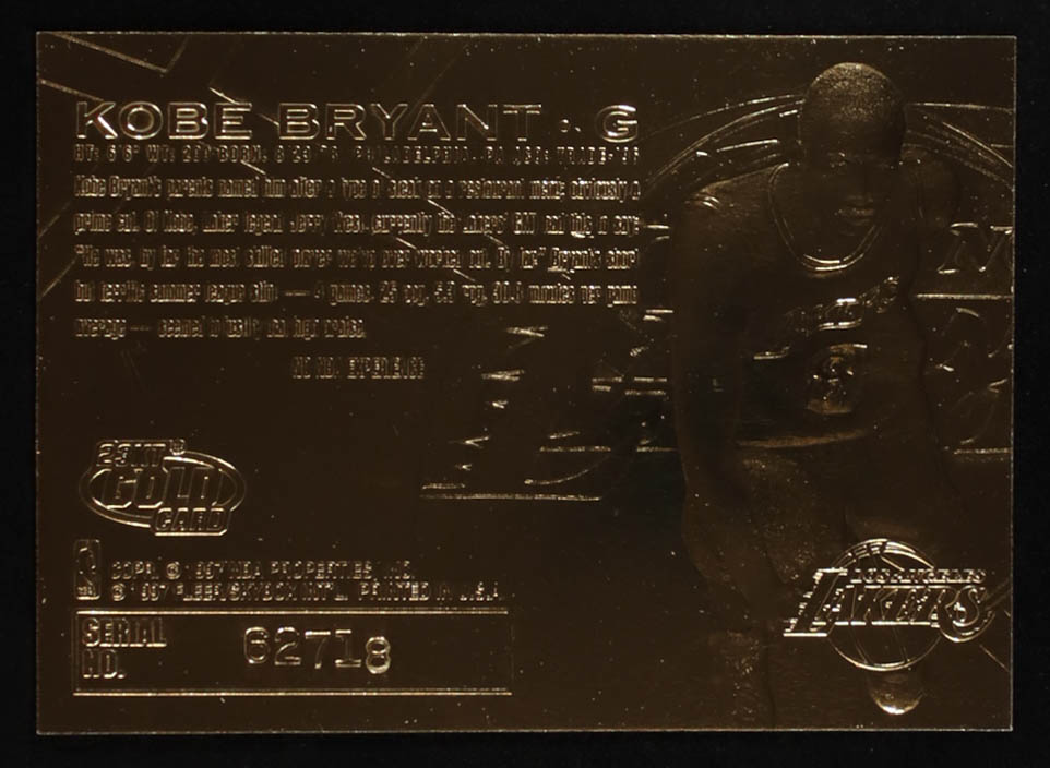 Kobe Bryant 1996-97 Fleer Purple Signature 23Kt Gold Card at PristineAuction.com Kobe Bryant 1996-97 Fleer Purple Signature 23Kt Gold Card at PristineAuction.com