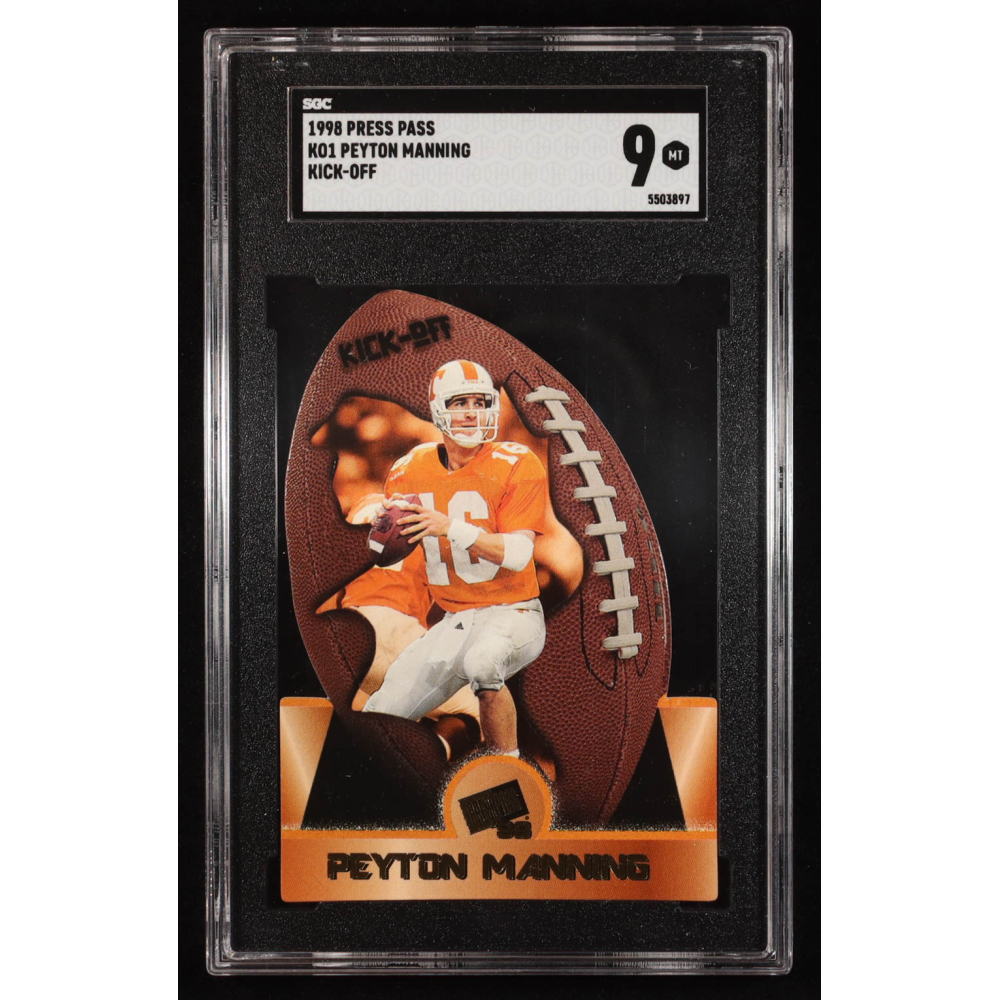 Peyton Manning 1998 Press Pass Kick-Off #KO1 RC (SGC 9) at PristineAuction.com