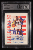 Magic Johnson Signed Sticker on  1991-92 SkyBox #533 (BGS | Autograph Graded 10) at PristineAuction.com