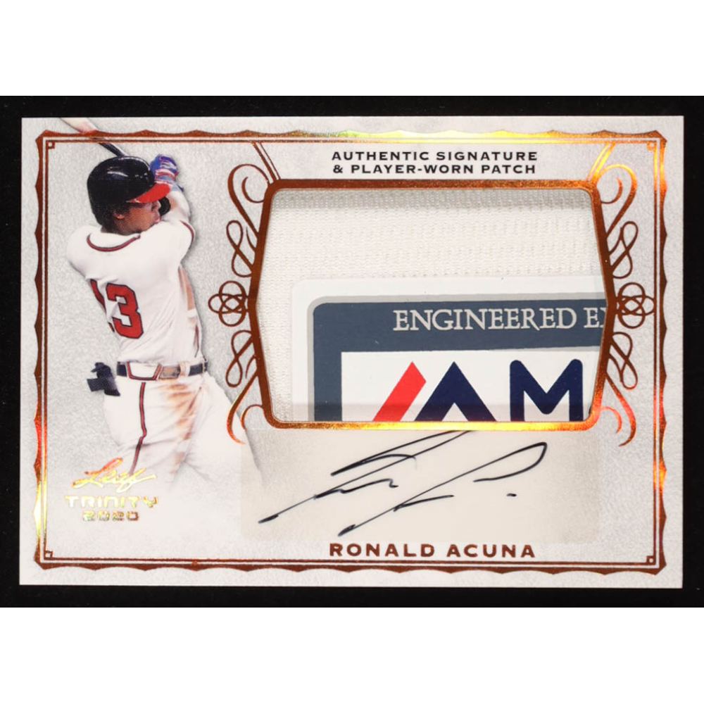 Ronald Acuna Jr. 2020 Leaf Trinity Patch Autographs Bronze #PARA1 at PristineAuction.com