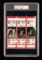 1990 Chicago Bulls Uncut Sheet of (3) Original Game Tickets (PSA 1) at PristineAuction.com