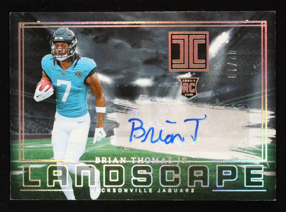 Brian Thomas Jr. 2024 Panini Impeccable Rookie Landscape Autographs Gold #6 RC #2/10