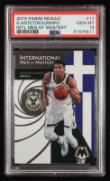 Giannis Antetokounmpo 2019-20 Panini Mosaic International Men of Mastery #17 (PSA 10) at PristineAuction.com