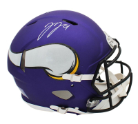 JJ McCarthy Signed Vikings Full-Size Authentic On-Field Speed Helmet (Beckett) at PristineAuction.com