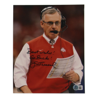 Jim Tressel Signed Ohio State Buckeyes 8x10 Photo Inscribed "Go Bucks!" and "Best Wishes!" (Beckett) at PristineAuction.com