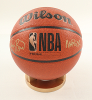 Larry Bird & Magic Johnson Signed NBA Basketball (PSA & Beckett) at PristineAuction.com