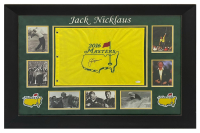Jack Nicklaus Signed 2016 Masters Custom Framed Flag Display (JSA) at PristineAuction.com
