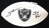 Jon Gruden Signed Raiders Logo Football Inscribed "Just Win Baby" (Fanatics) at PristineAuction.com