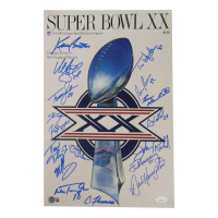 1985 Bears Super Bowl XX 11x17 Photo Team-Signed By (17) with Dan Hampton, Mike Singletary, Ron Rivera, Matt Suhey (Beckett & JSA) at PristineAuction.com
