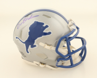 Barry Sanders Signed Lions Throwback Speed Mini Helmet (Schwartz) at PristineAuction.com