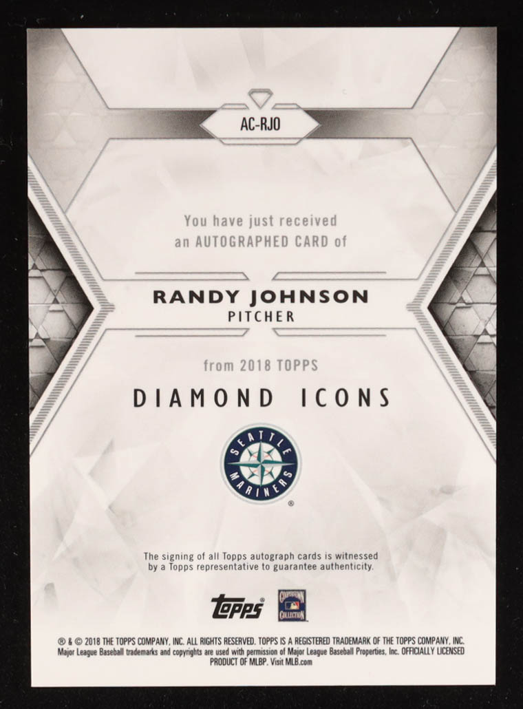 Randy Johnson 2018 Topps Diamond Icons Autographs Purple #ACRJO #03/10 at PristineAuction.com Randy Johnson 2018 Topps Diamond Icons Autographs Purple #ACRJO #03/10 at PristineAuction.com