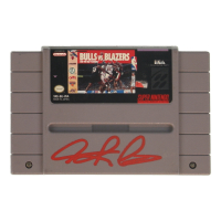 Dennis Rodman Signed "Bulls vs Blazers and the NBA Playoffs" SNES Video Game Cartridge (PIA) at PristineAuction.com