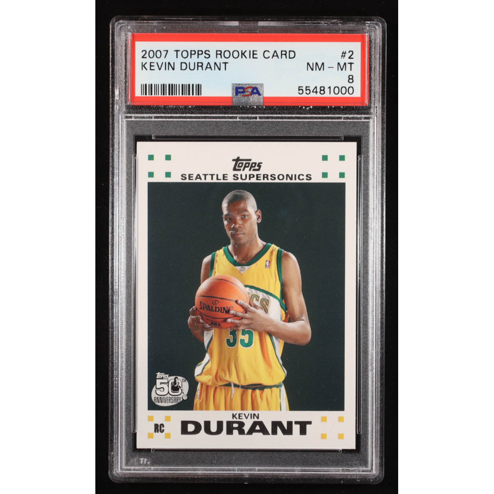 Kevin Durant 2007-08 Topps Rookie Set #2 RC (PSA 8) at PristineAuction.com