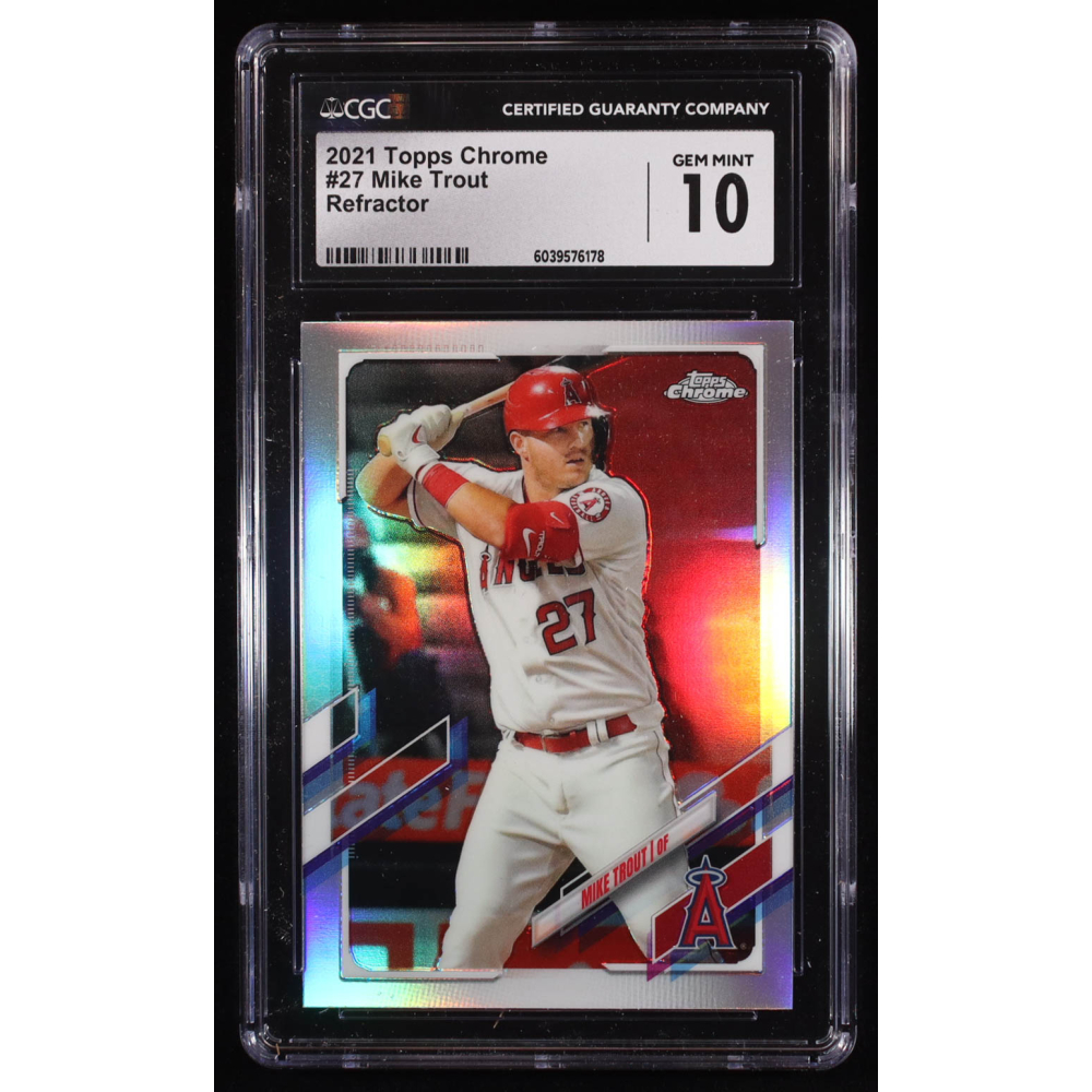 Mike Trout  2021 Topps Chrome Refractors #27 (CGC 10) at PristineAuction.com