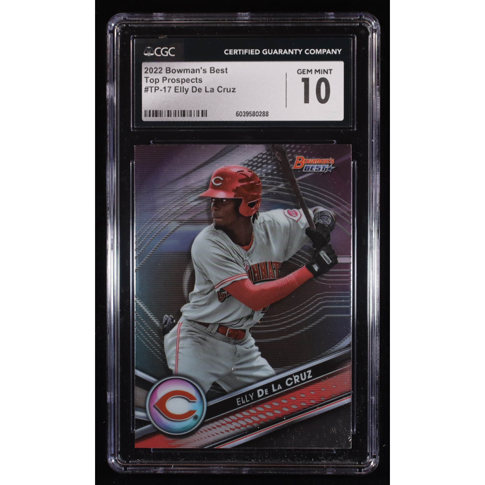 Elly De La Cruz 2022 Bowman's Best Top Prospects #TP17 RC (CGC 10) at PristineAuction.com Elly De La Cruz 2022 Bowman's Best Top Prospects #TP17 RC (CGC 10) at PristineAuction.com