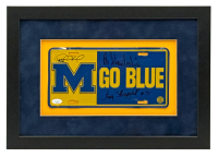 Bo Schembechler, Desmond Howard & Greg Skrepenak Signed Michigan Wolverines Custom Framed License Plate (JSA) at PristineAuction.com