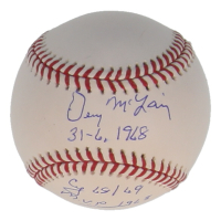 Denny McLain Signed OML Baseball With Multiple Career Stat Inscriptions (Beckett) at PristineAuction.com