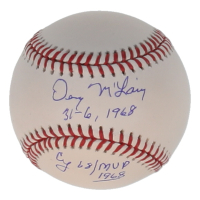 Denny McLain Signed OML Baseball With Multiple Career Stat Inscriptions (Beckett) at PristineAuction.com