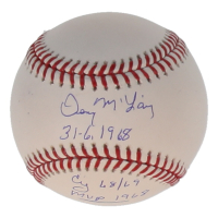 Denny McLain Signed OML Baseball With Multiple Career Stat Inscriptions (Beckett) at PristineAuction.com