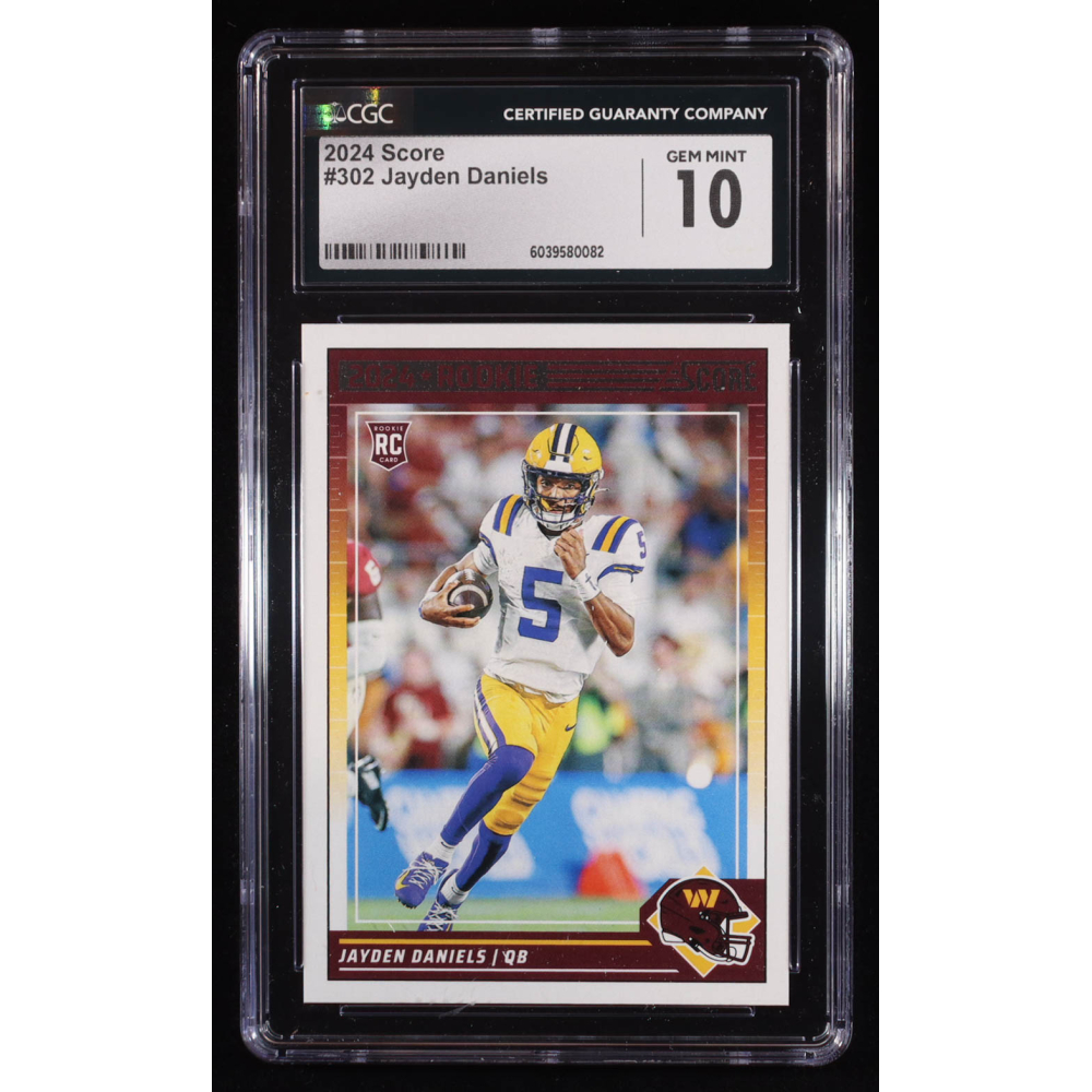 Jayden Daniels 2024 Score #302 RC (CGC 10) at PristineAuction.com Jayden Daniels 2024 Score #302 RC (CGC 10) at PristineAuction.com