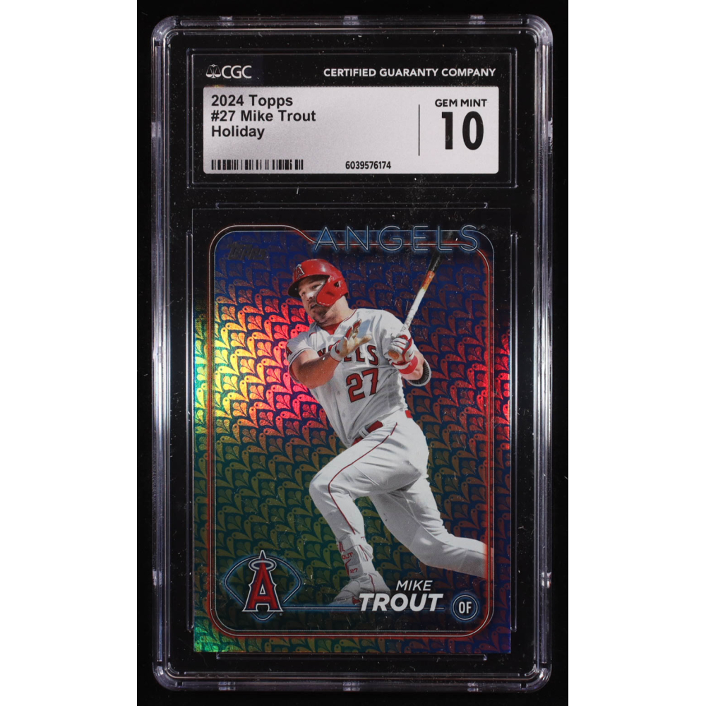 Mike Trout 2024 Topps Holiday #27 (CGC 10) at PristineAuction.com