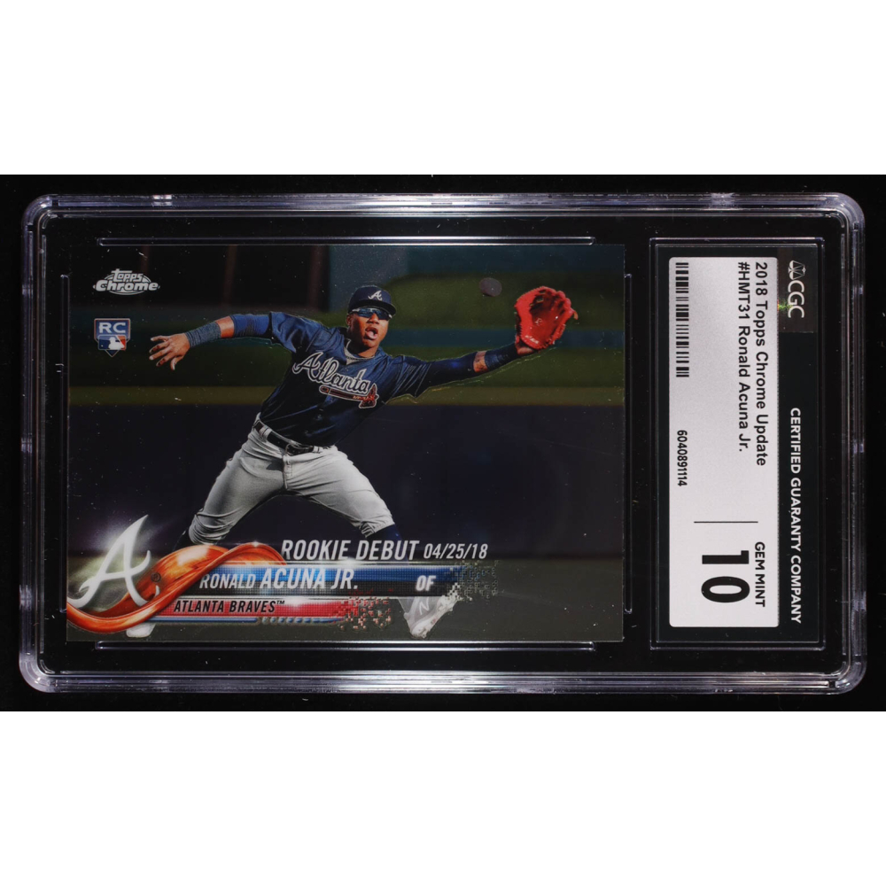 Ronald Acuna Jr. 2018 Topps Chrome Update #HMT31 RD RC (CGC 10) at PristineAuction.com