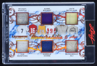 Mickey Mantle / Kobe Bryant / Jack Nicklaus / Joe Montana / Gordie Howe / Muhammad Ali 2024 Leaf Ultimate Sports Memorabilia 6 Game-Used Memorabilia Bronze #UM6-05 #18/30 at PristineAuction.com