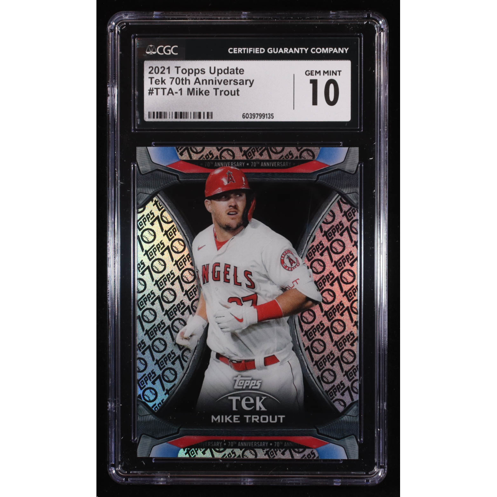 Mike Trout 2021 Topps Update Tek 70th Anniversary #TTA1 (CGC 10) at PristineAuction.com