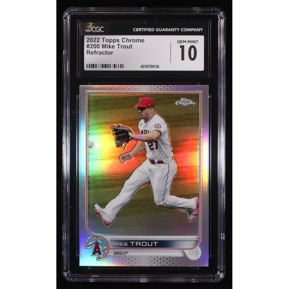 Mike Trout 2022 Topps Chrome Refractors #200 (CGC 10) at PristineAuction.com