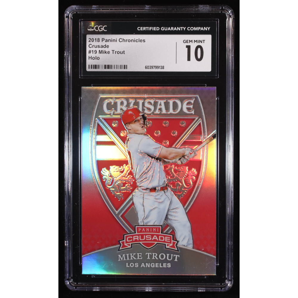 Mike Trout 2019 Panini Crusade Holo #8 (CGC 10) at PristineAuction.com