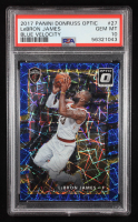 LeBron James 2017 Donruss Optic Blue Velocity #27 (PSA 10) at PristineAuction.com