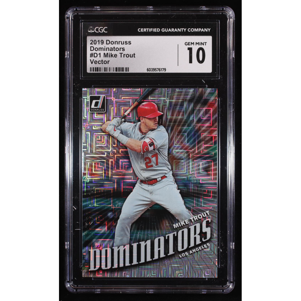 Mike Trout 2019 Donruss Dominators Vector #1 (CGC 10) at PristineAuction.com