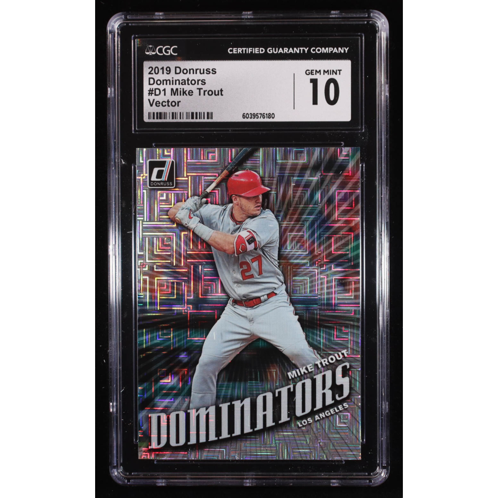 Mike Trout 2019 Donruss Dominators Vector #1 (CGC 10) at PristineAuction.com