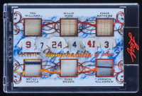 Ted Williams / Willie Mays / Eddie Mathews / Mickey Mantle / Duke Snider / Harmon Killebrew 2024 Leaf Ultimate Sports Memorabilia 6 Game-Used Memorabilia Bronze #UM6-10 #06/20 at PristineAuction.com