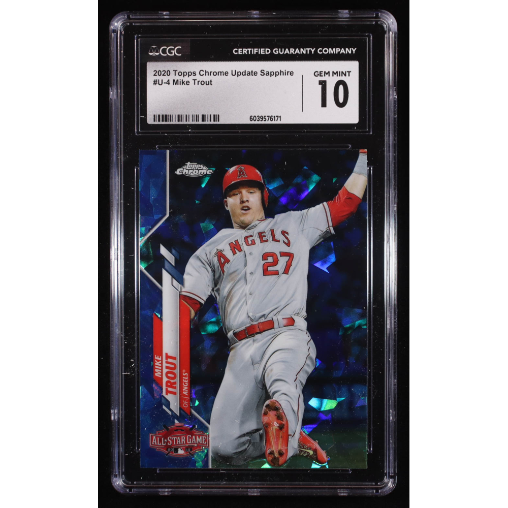 Mike Trout 2020 Topps Chrome Update Sapphire #U4 (CGC 10) at PristineAuction.com