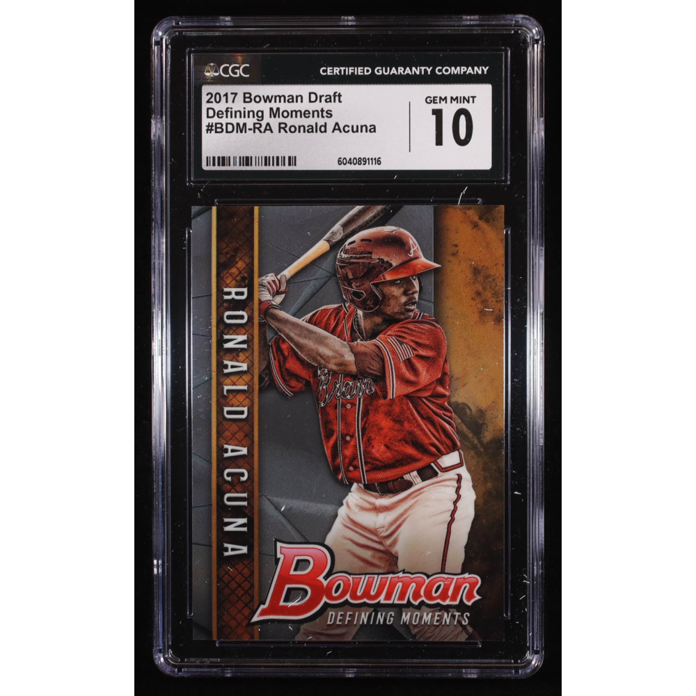 Ronald Acuna Jr. 2017 Bowman Chrome Draft Defining Moments #BDMRA RC (CGC 10) at PristineAuction.com