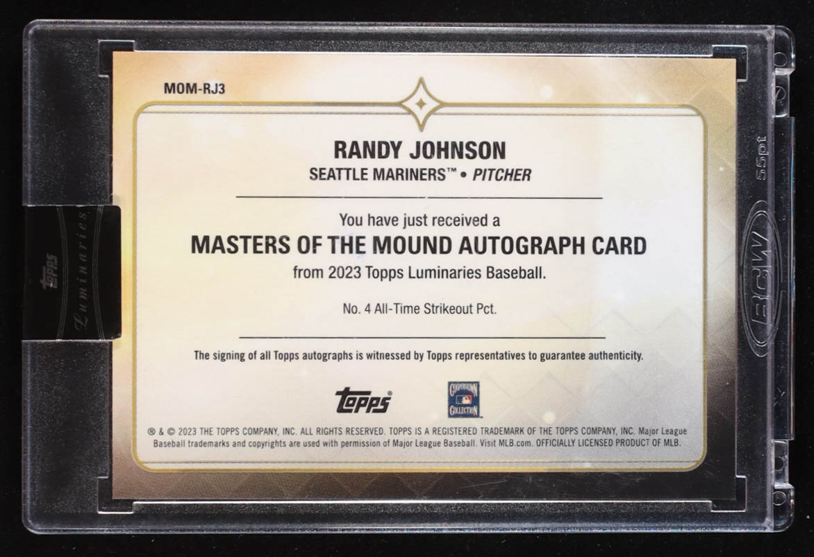 Randy Johnson 2023 Topps Luminaries Masters of the Mound Autographs Red #MOMRJ3 #07/10 at PristineAuction.com Randy Johnson 2023 Topps Luminaries Masters of the Mound Autographs Red #MOMRJ3 #07/10 at PristineAuction.com
